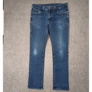 Mott & Bow Jeans Mens Oliver Slim Fit Blue Rinse 34x34 Denim Pants Faded Casual